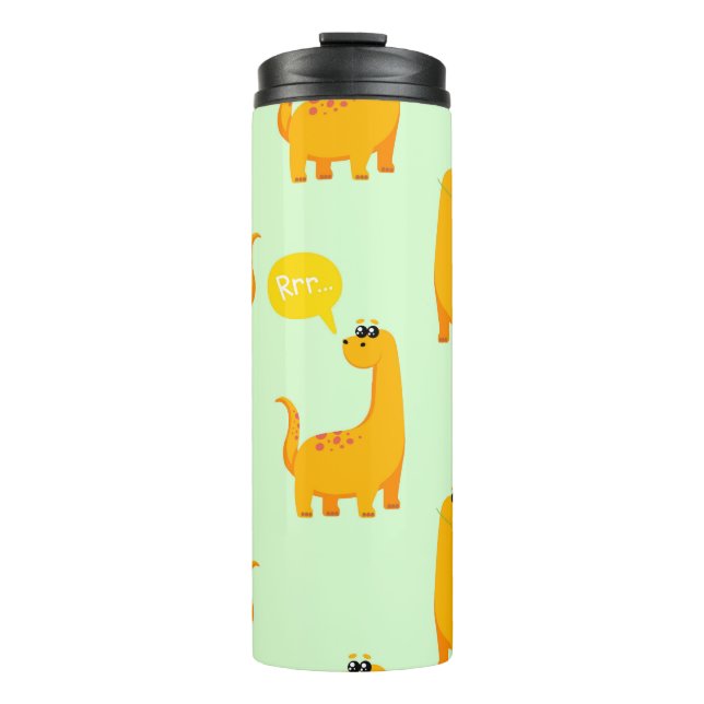 Dinosaur Delight: Kids' Bright Pattern. Thermal Tumbler (Front)
