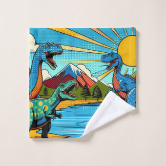 Dinosaur design face towel