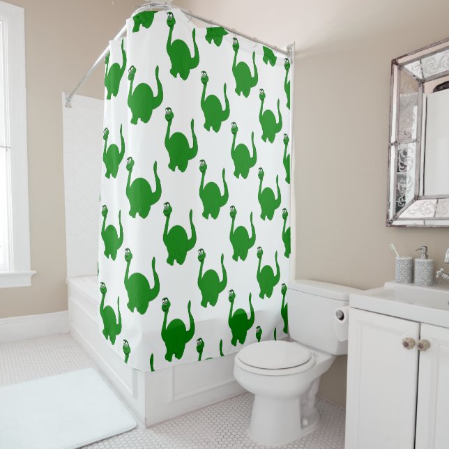 Dinosaur Design Shower Curtain (In Situ)