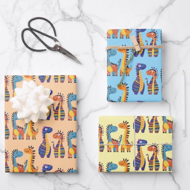 Dinosaur Design Wrapping Paper (Front)