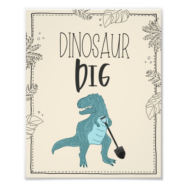 Dinosaur Dig Birthday Sign (Front)