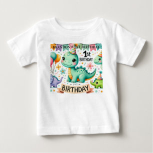 Dinosaur Dino 1st Birthday Party  Baby T-Shirt