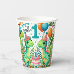 Dinosaur Dino 1st Birthday Party  Paper Cups