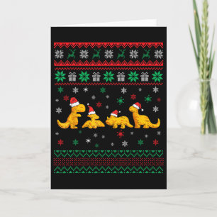 Dinosaur Dino Chicken Nuggets Ugly Christmas Pajam Card