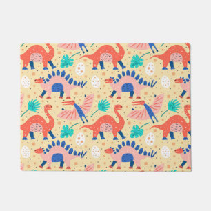 Dinosaur Dino Eggs Brontosaurus Pattern Doormat