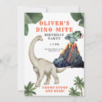 Dinosaur Dino-mite Birthday Party Invitation