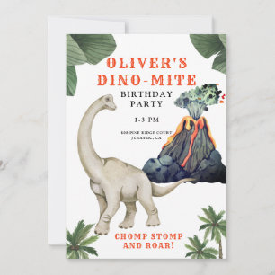 Dinosaur Dino-mite Birthday Party Invitation