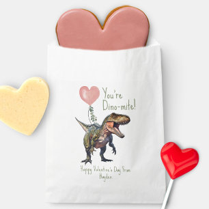 Dinosaur Dino-mite Classroom Valentine Photo Favour Bags