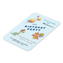 Dinosaur dino party kids birthday blue funny