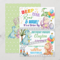 Dinosaur Drive Through Birthday Party Parade
