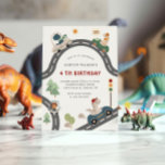 Dinosaur Driver Party Animals Kids Birthday Invitation<br><div class="desc">Our "Dinosaur Driver" collection for your nature theme kids birthday party with very cute dinosaur driver illustrations paired with nice typography. Check our store for more items from this collection.</div>