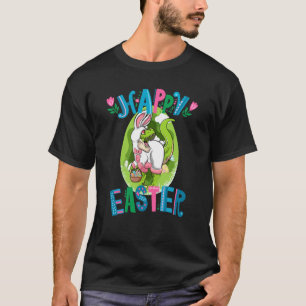 Dinosaur Easter Basket With Eggs Happy Easter T-Shirt