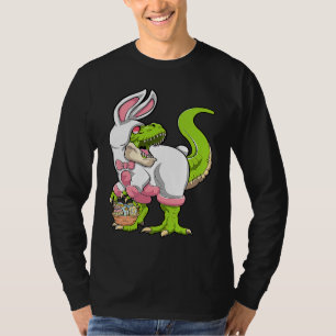 Dinosaur Easter Basket With Eggs Happy Easter T-Shirt