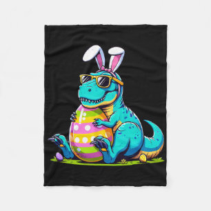 Dinosaur Easter Bunny Egg Happy Eastrawr T Rex Kid Fleece Blanket