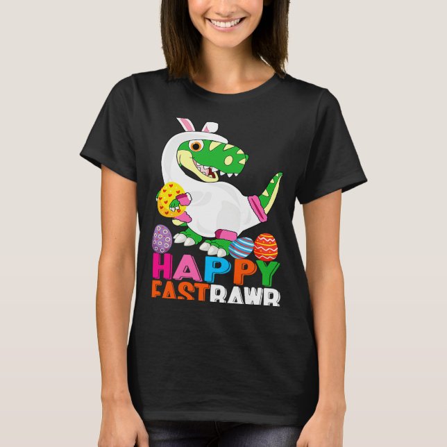 Dinosaur Easter Day Eggs cellent Happy East Rawr r T-Shirt (Front)