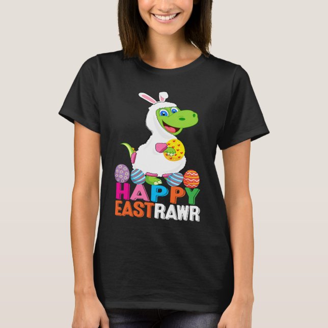 Dinosaur Easter Day Eggs cellent Happy East Rawr r T-Shirt (Front)