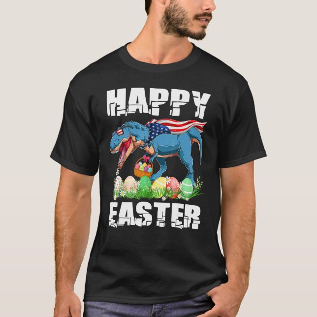 Dinosaur Easter Pyjamas Rex Easter Eggs Toddlers B T-Shirt (Front)