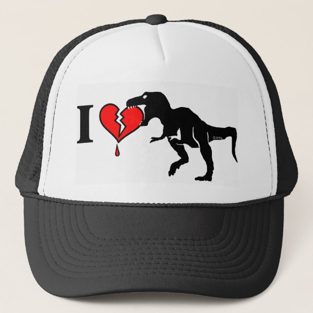 Dinosaur eat heart trucker hat (Front)