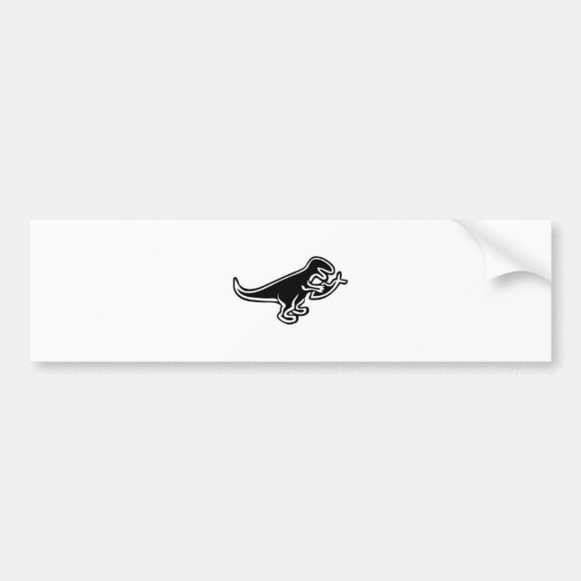 Dinosaur Eating Jesus Fish Bumper Sticker (Front)