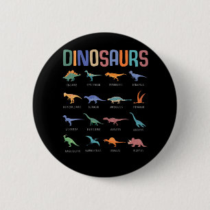 Dinosaur Education Triceratops Stegosaurus Trex 6 Cm Round Badge