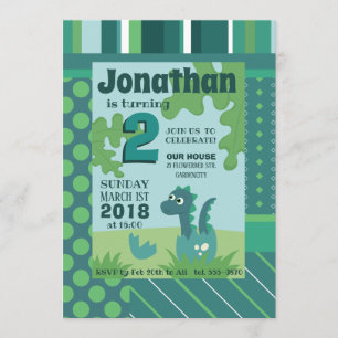 Dinosaur egg boy birthday party invitation