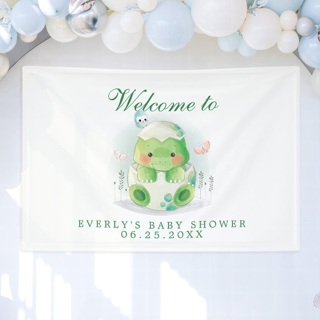 Dinosaur Egg Cute Baby Shower Welcome Banner (Creator Uploaded)