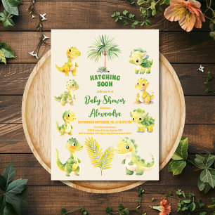 Dinosaur Egg Cute Watercolor Baby Shower Invitatio Invitation