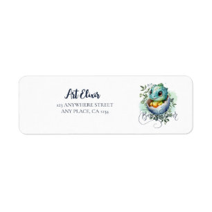 Dinosaur Egg Cute Watercolor Leaves Baby Shower