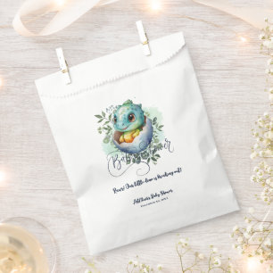 Dinosaur Egg Cute Watercolor Leaves Baby Shower Favour Bags
