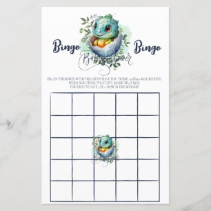 Dinosaur Egg Watercolor Leaves Baby Shower Game