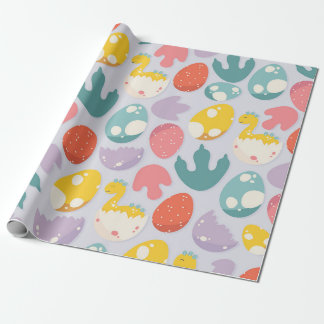 Dinosaur Eggs and Footprints Wrapping Paper