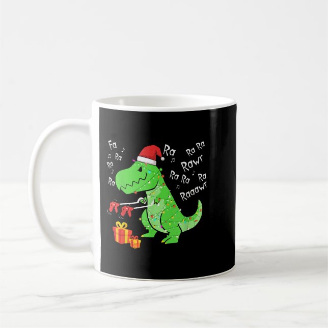 Dinosaur Fa Ra Ra Ra Rawr T-Rex Funny Christmas Xm Coffee Mug (Left)