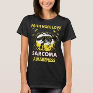 Dinosaur Faith Hope Love SARCOMA Awareness T-Shirt