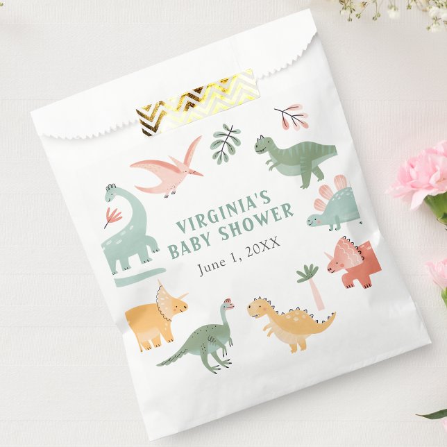 Dinosaur  favour bags (Dinosaur Theme Decor Baby Shower Favor Bag by Painted Paperie
)