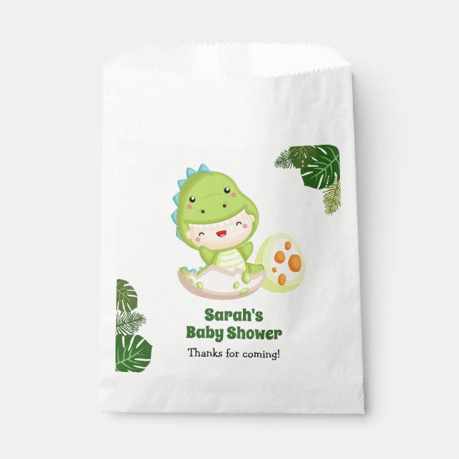 Dinosaur Favour Bags Baby Shower / Boy 1st Birthda (Front)
