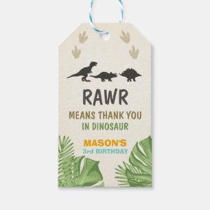 Dinosaur Favour Tags Dinosaur Birthday Party