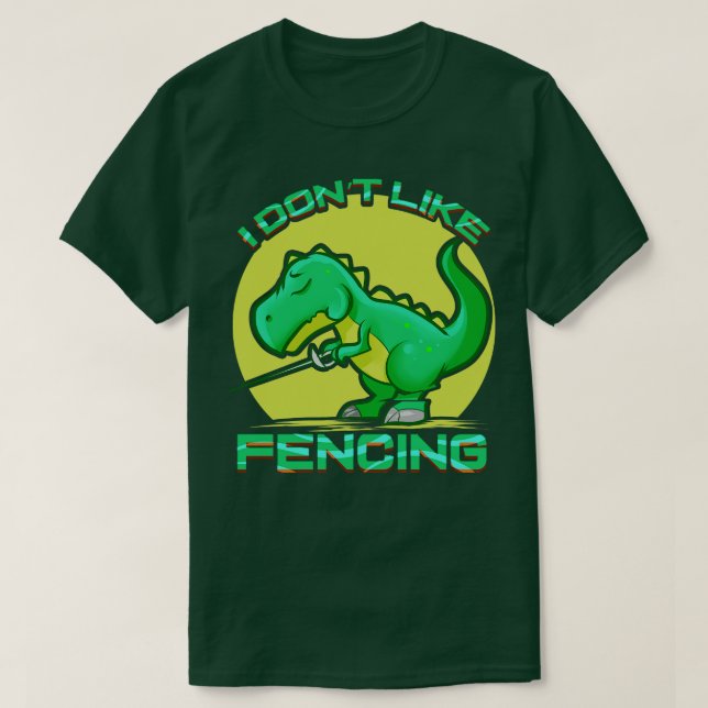 Dinosaur Fencer T Rex Fencing Funny Sword Fighter  T-Shirt (Design Front)