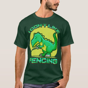 Dinosaur Fencer T Rex Fencing Funny Sword Fighter  T-Shirt