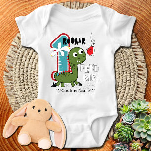 Dinosaur First Birthday Party  Baby Bodysuit
