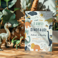 Dinosaur First Birthday Stomp Chomp Roar