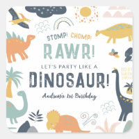 Dinosaur First Birthday Stomp Chomp Roar