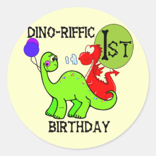 Dinosaur First Birthday Tshirts and Gifts Classic Round Sticker