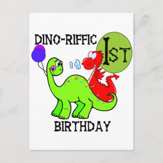 Dinosaur First Birthday Tshirts and Gifts Postcard
