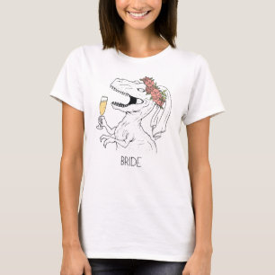Dinosaur Flower Crown Bride Tee