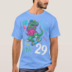 Dinosaur Flying And Balloons Rawr Roar Birthday I' T-Shirt