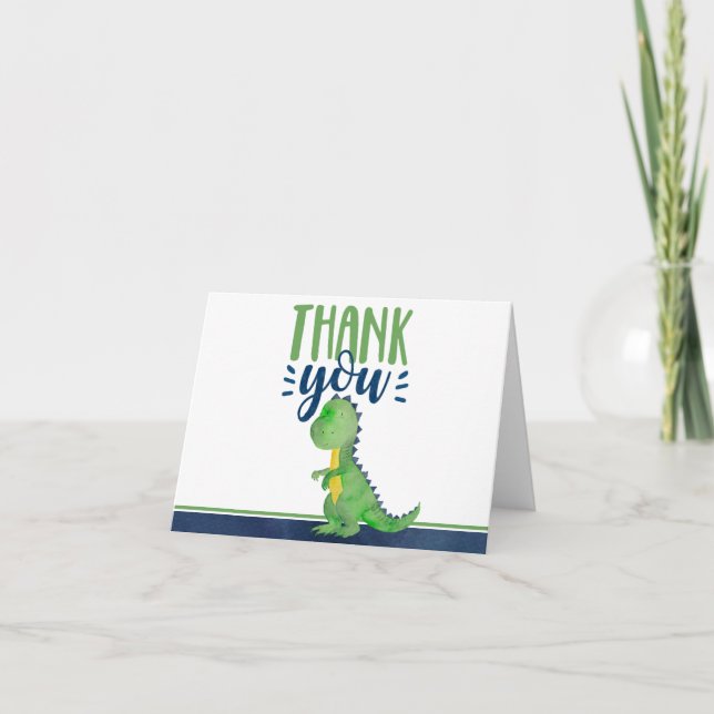 Dinosaur Folded Blank Thank You Card (Front)
