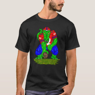Dinosaur Football Football Centre Rex Dino Footbal T-Shirt