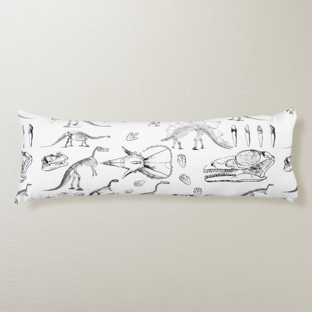 Dinosaur Fossil Bones Pattern Body Cushion (Front)