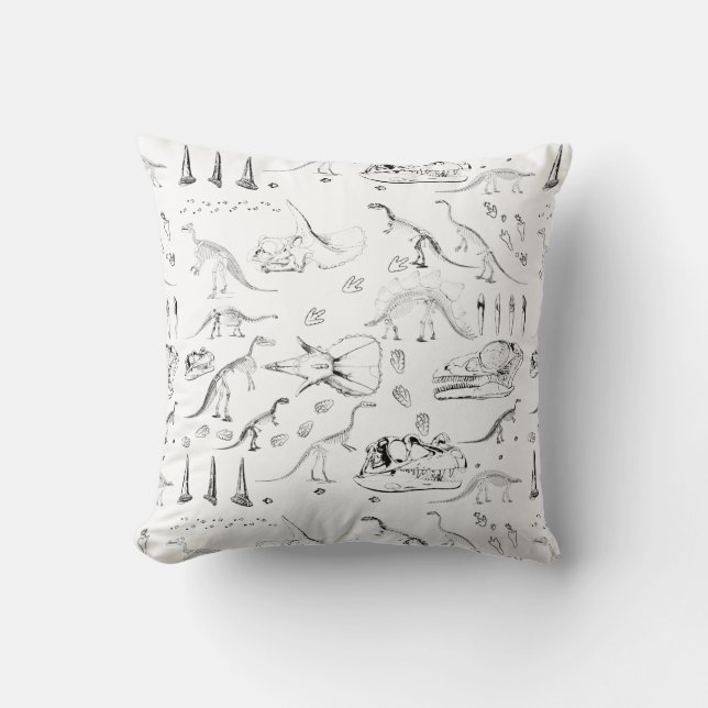 Dinosaur Fossil Bones Pattern Cushion (Front)