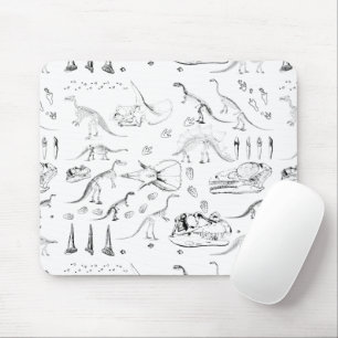 Dinosaur Fossil Bones Pattern Mouse Pad